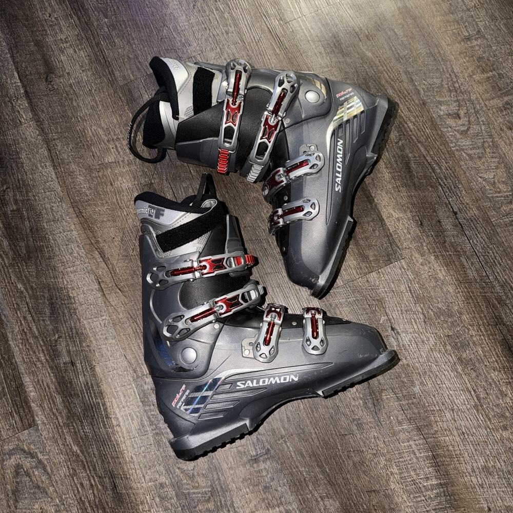Salomon Performa Pulse Gray Downhill Ski Boots Men's Size Mondo 28.5